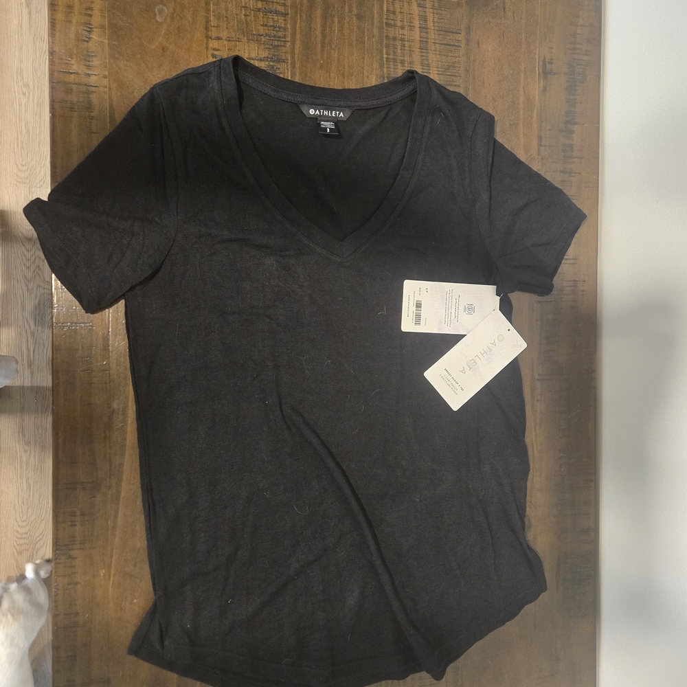 Athleta Women's Charcoal V-Neck Tee